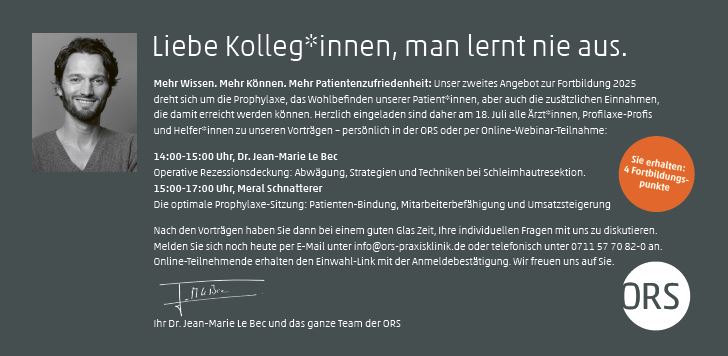 Link zur Seite Sommerfortbildung 2025: Prophylaxe/ Rezessionsdeckung